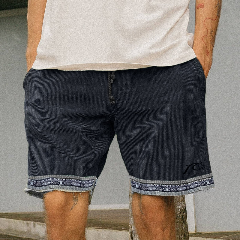 Calções de veludo de moda casual masculino primavera