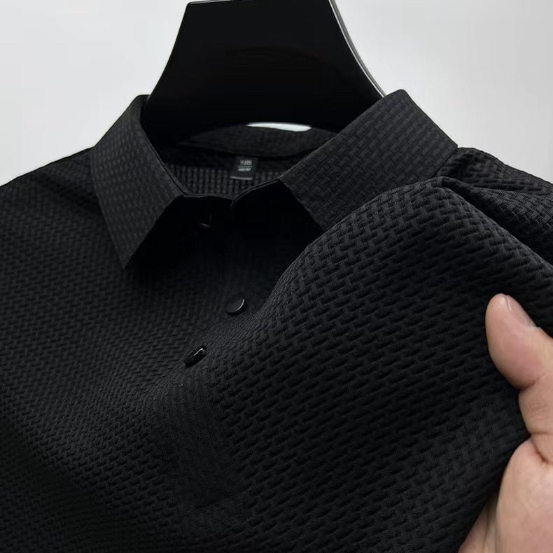 Camisa polo de verão masculina estilo coreano