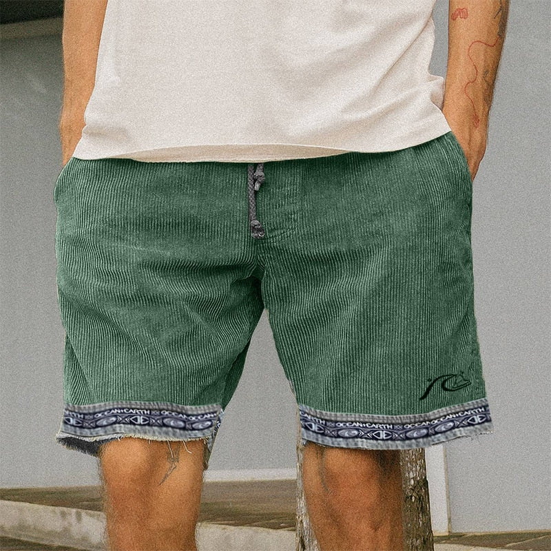 Calções de veludo de moda casual masculino primavera